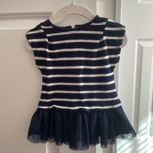 Cynthia Rowley Navy and White Striped Kids Dress